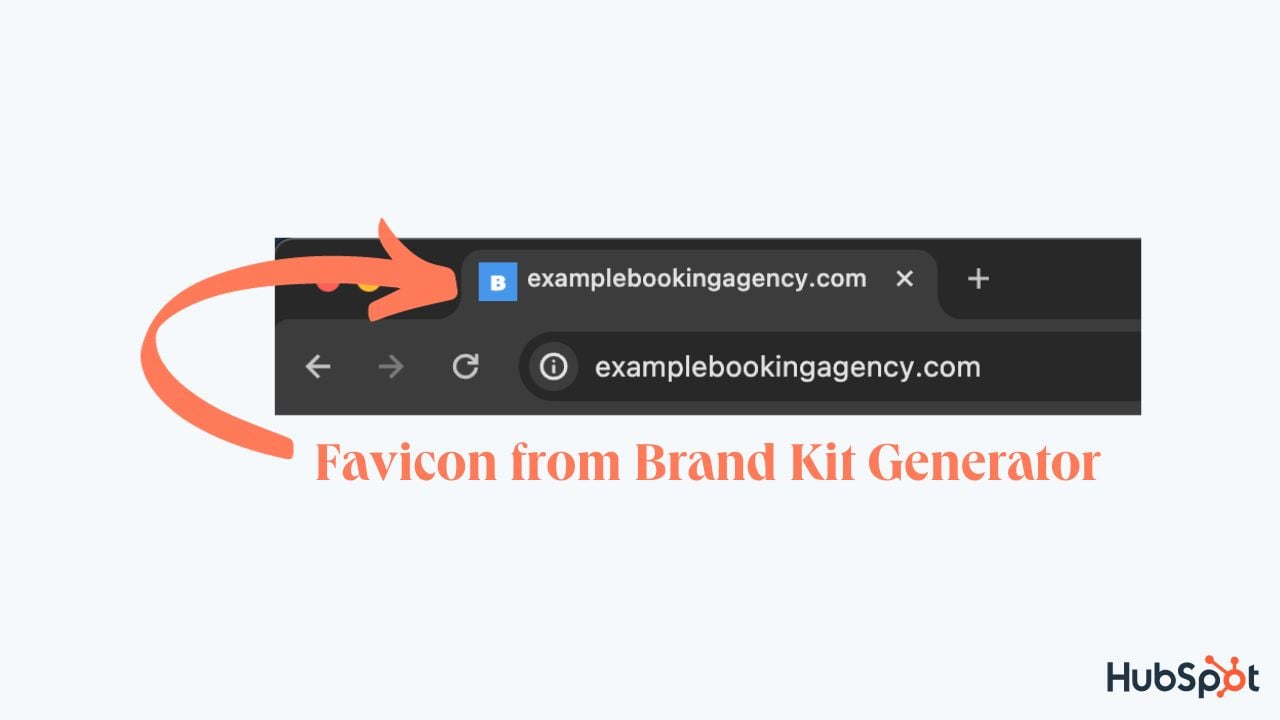 A generated favicon from HubSpot’s Brand Kit Generator.