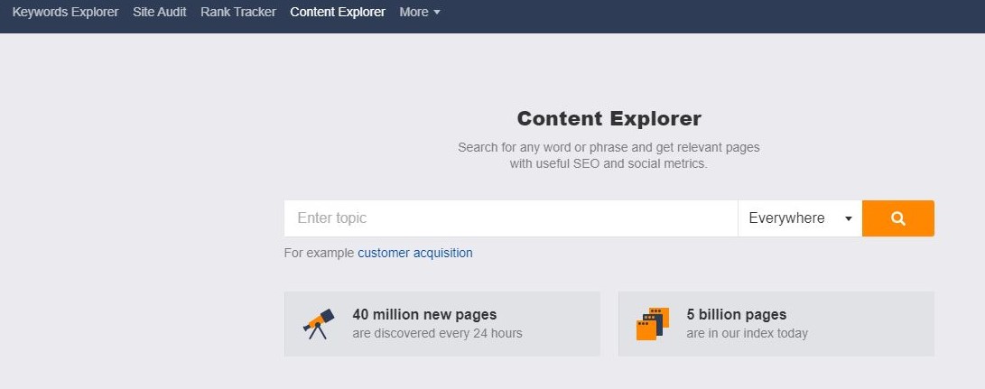 Content Explorer ahrefs