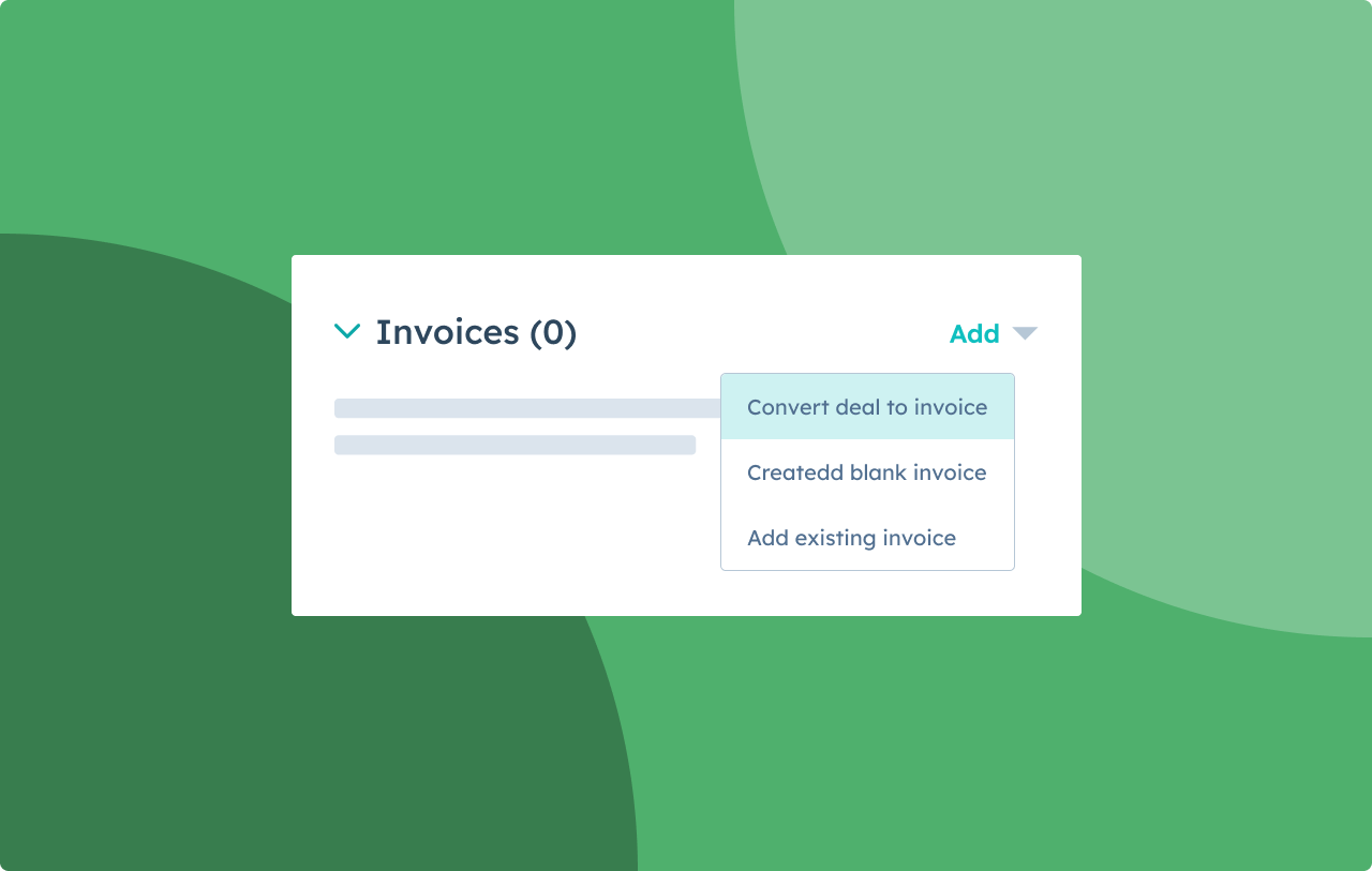 Convert deal to invoice