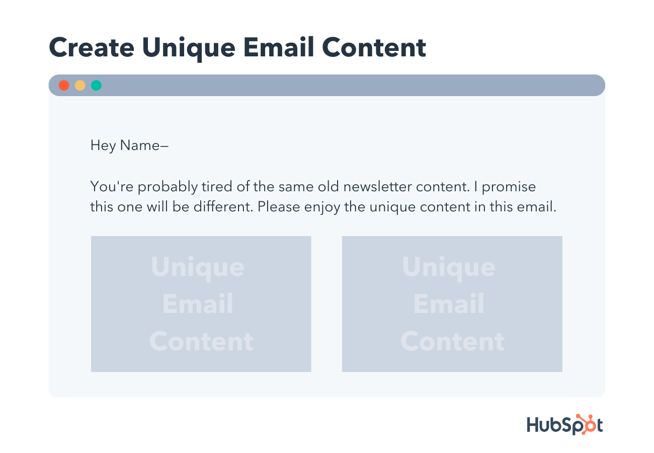 mailing list sign up tip: create unique email content