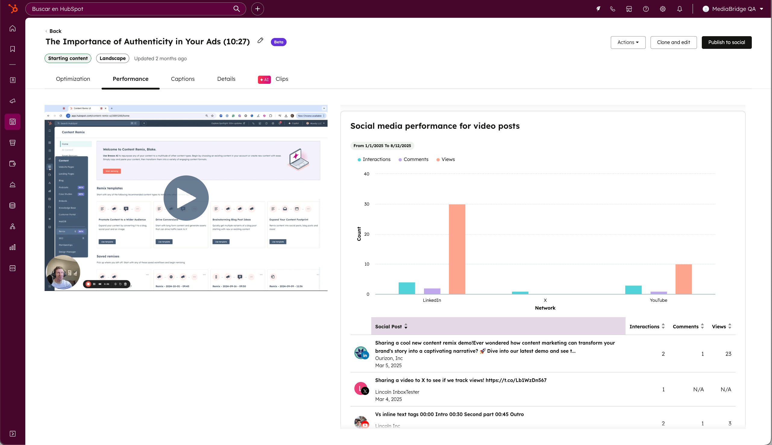 HubSpot video marketing analytics