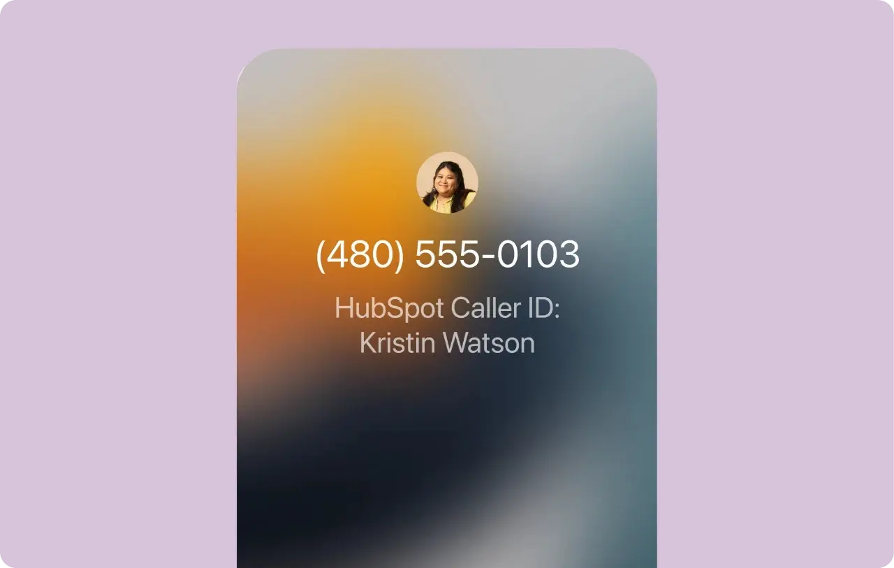 HubSpot mobile app showing caller ID