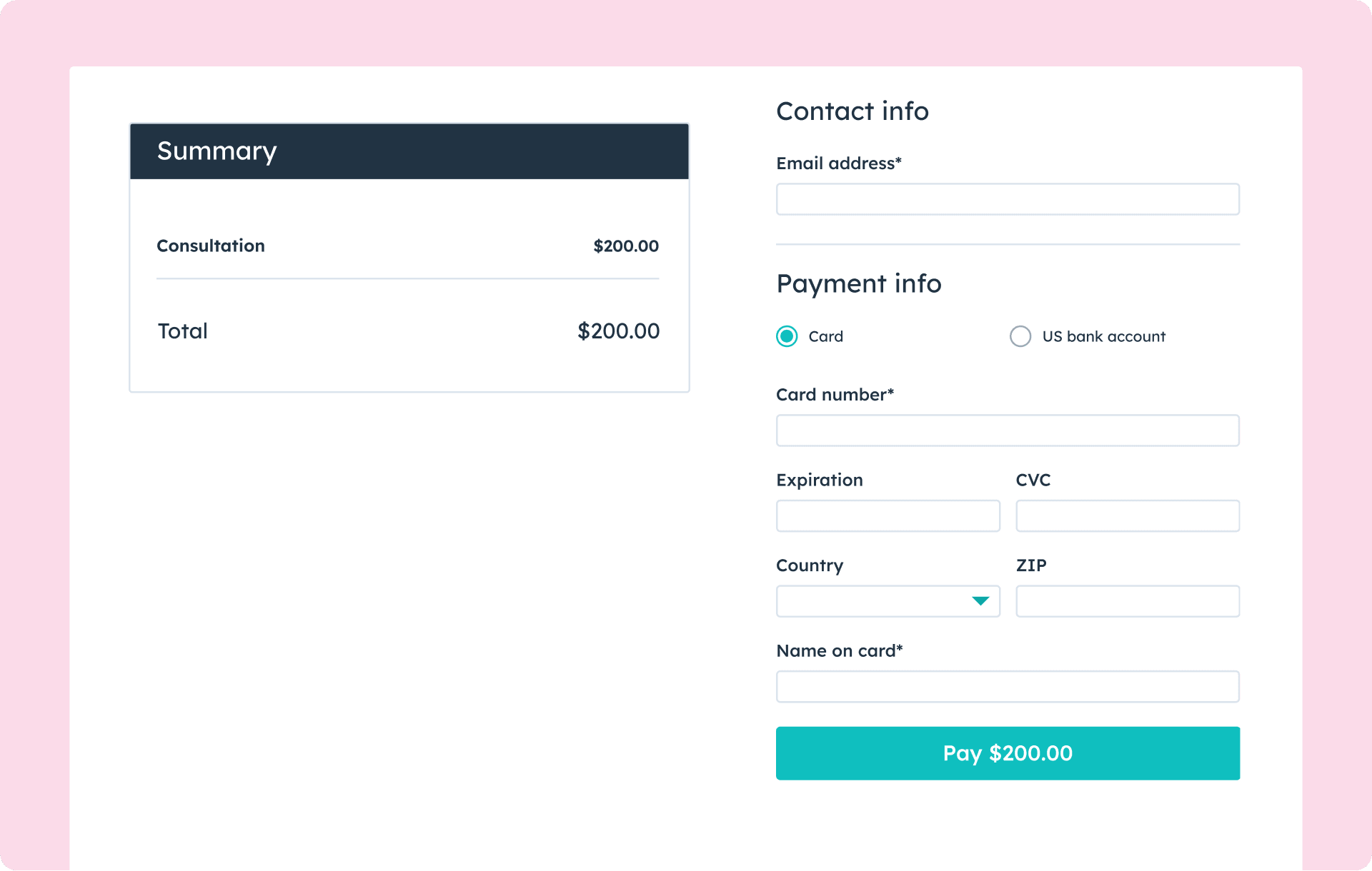 Checkout page