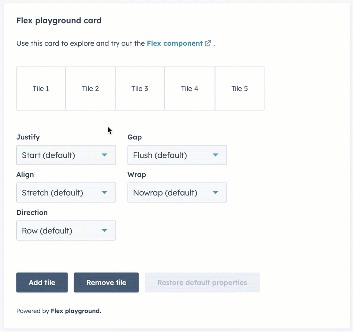 Gif of flex playground card