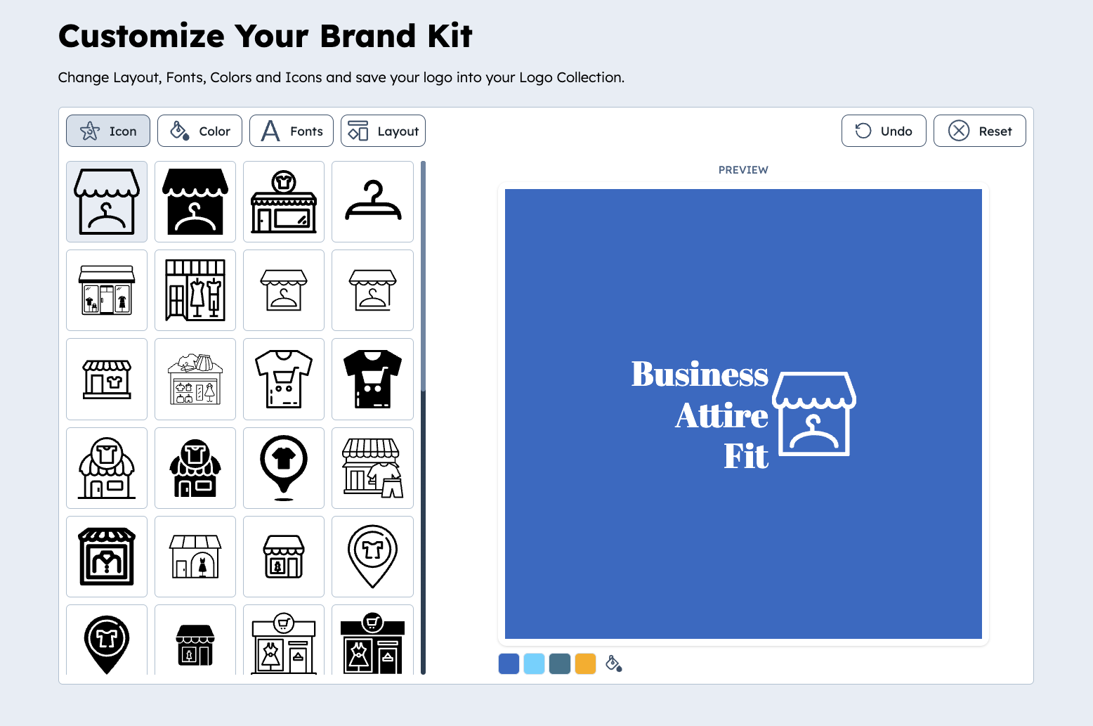 Endless icon possibilities on HubSpot's Brand Kit Generator.
