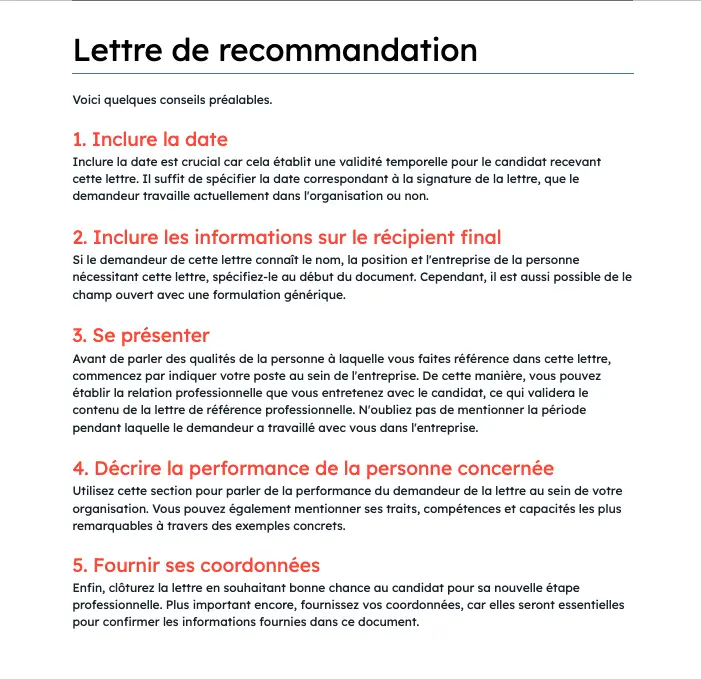 conseils lettres de recommandation