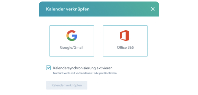 HubSpot Terminplanung mit Google und Office 365 verknüpfen