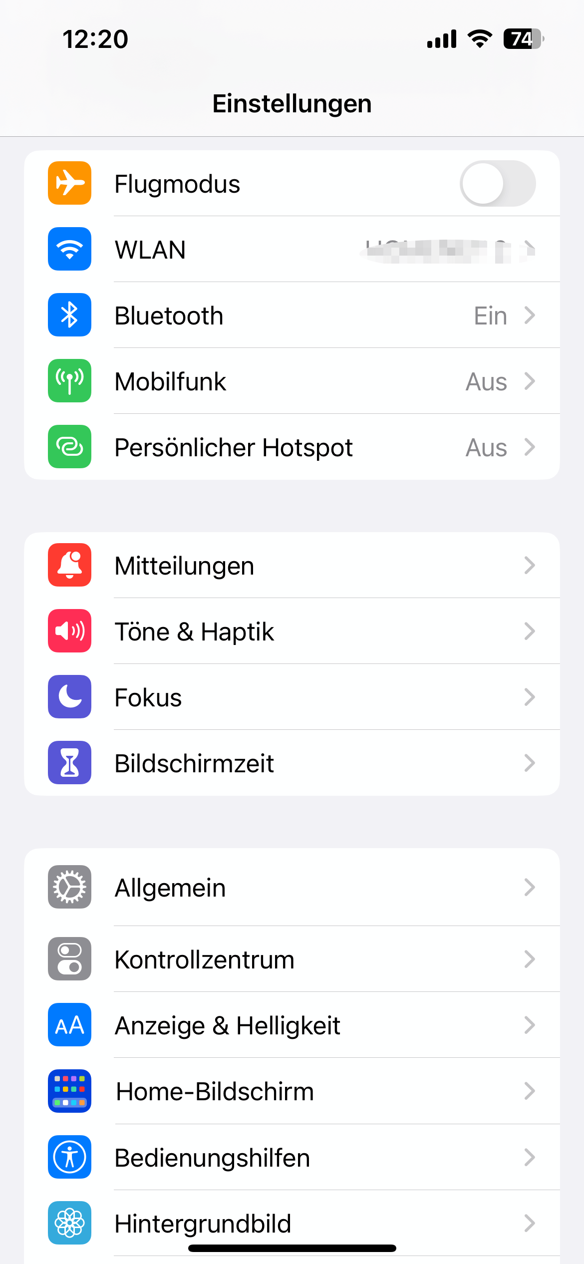 Einstellungen iOS um DNS-Server zu ändern