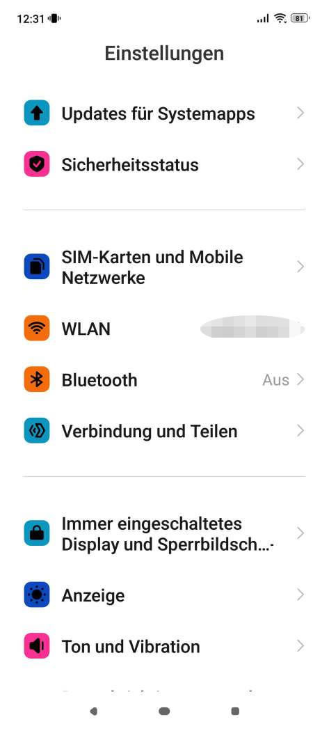 Einstellungen Android um DNS-Server zu ändern