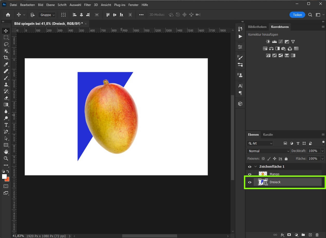 Objekt in Photoshop spiegeln