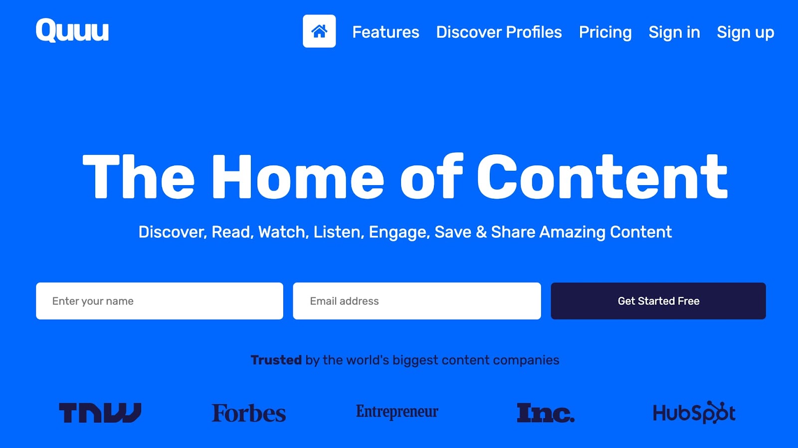 Content curation tool Quuu