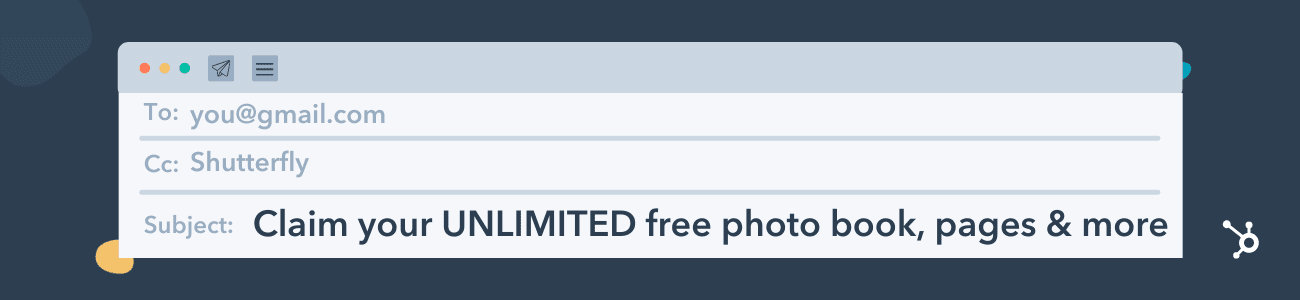 examples of catchy email subject lines: Shutterfly