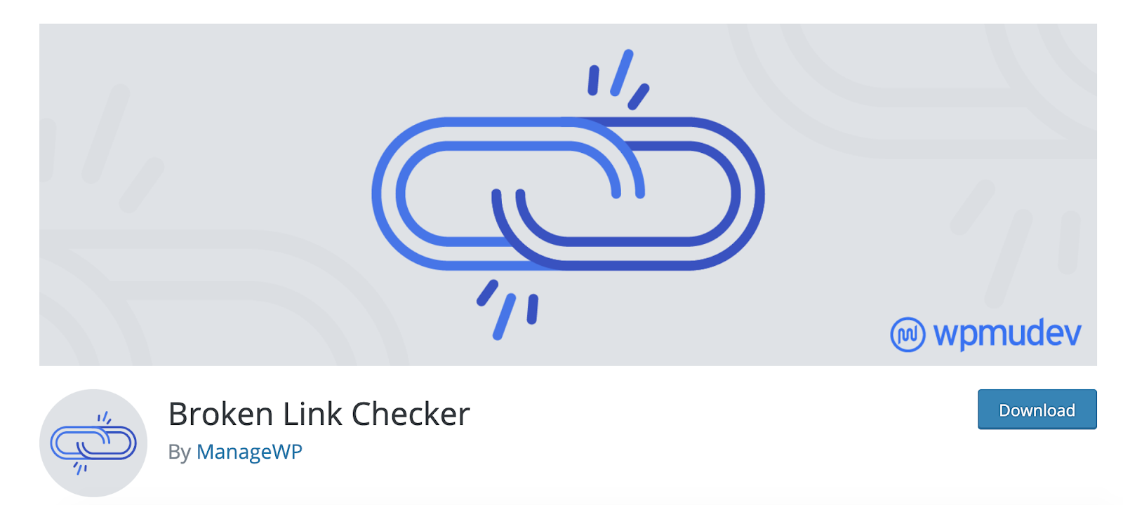 product page for the WordPress plugin broken link checker