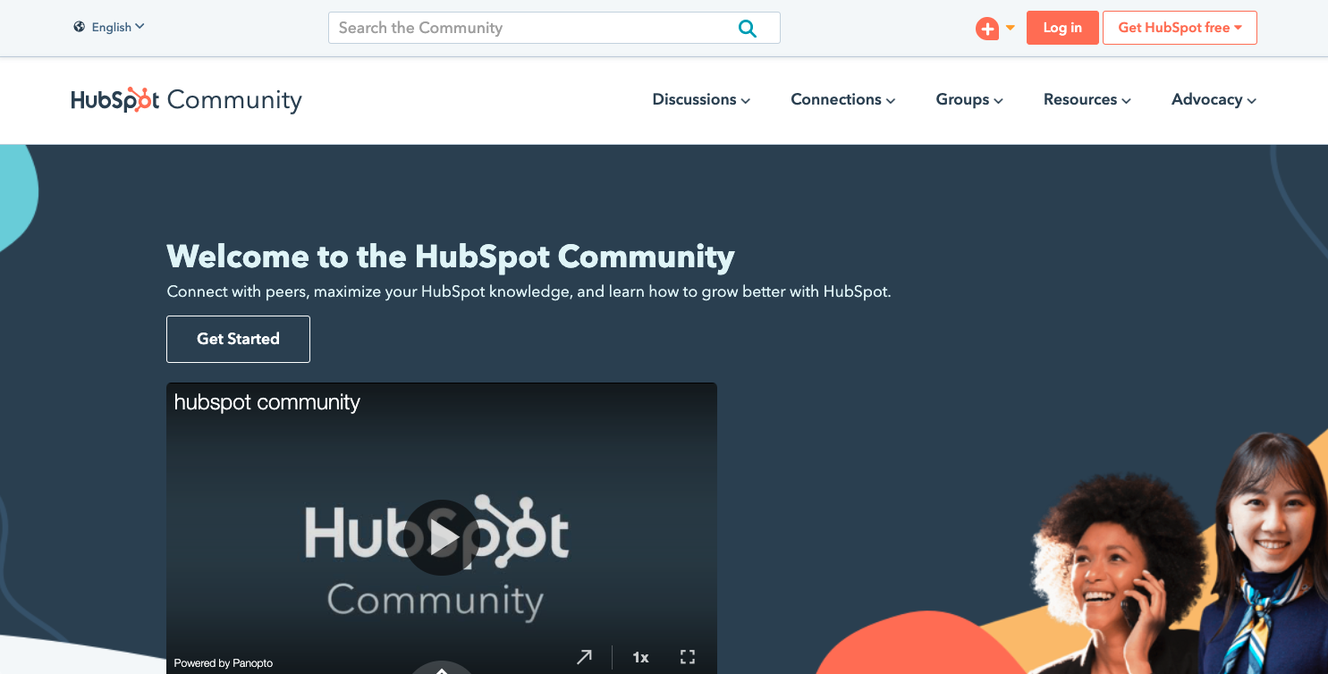 HubSpot community homepage