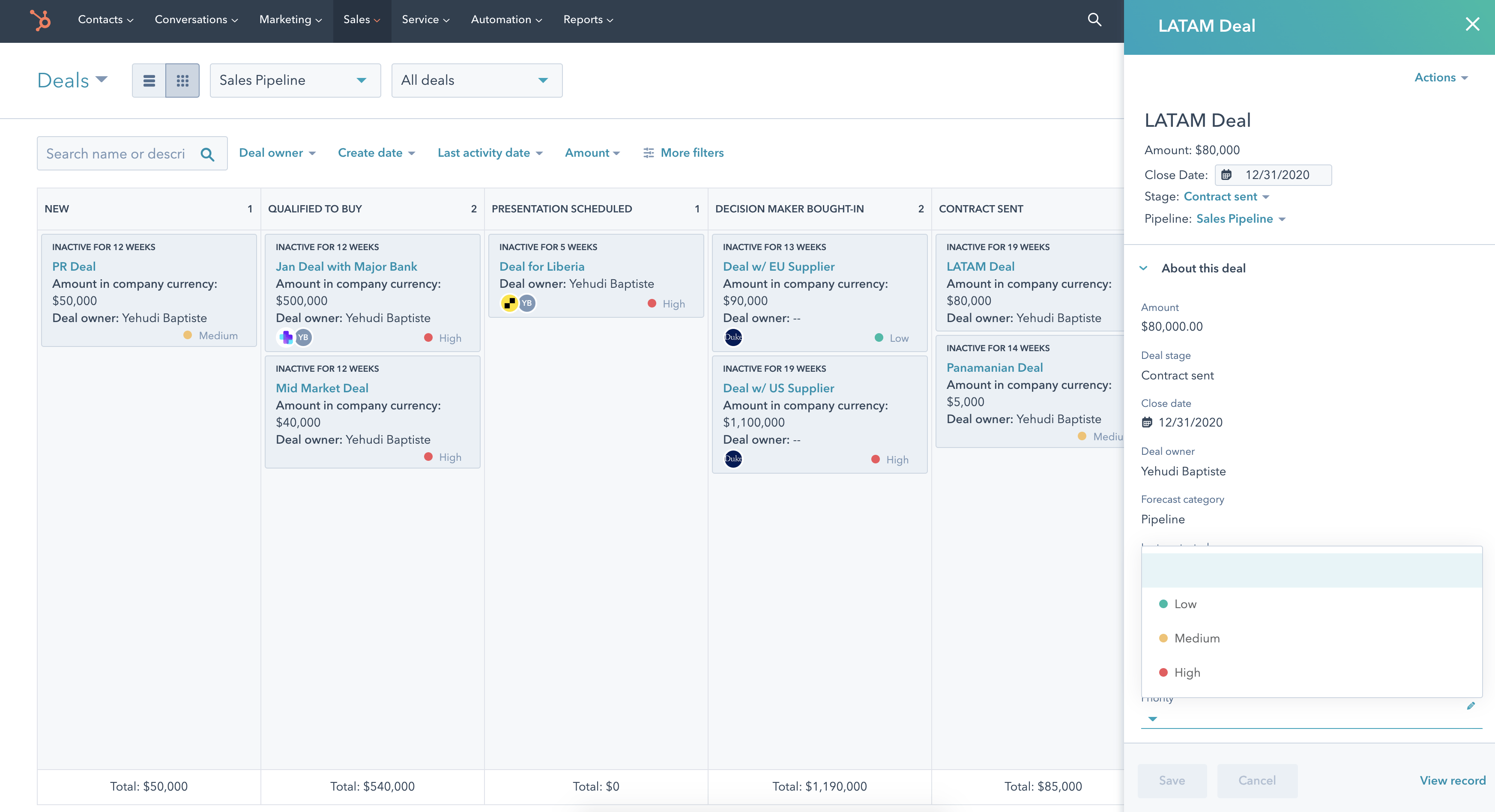 Monitoreo de ventas usando HubSpot