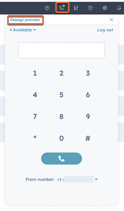 Change provider button in the calling remote