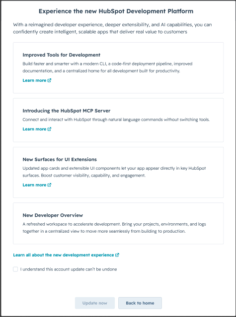 Confirm opt-in for new developer overview page