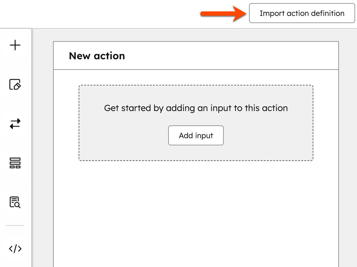 Import action definition from existing action