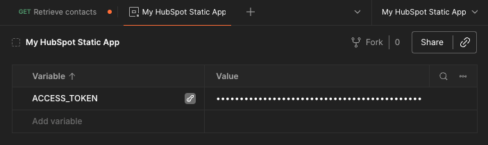 Customize environment with access token in Postman