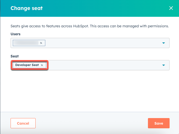 Edit Developer seat for existing user