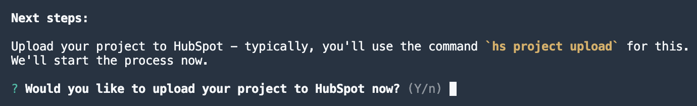 Upload your project using the HubSpot CLI