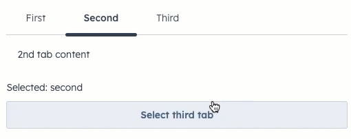 Example of controlling tabs via React state