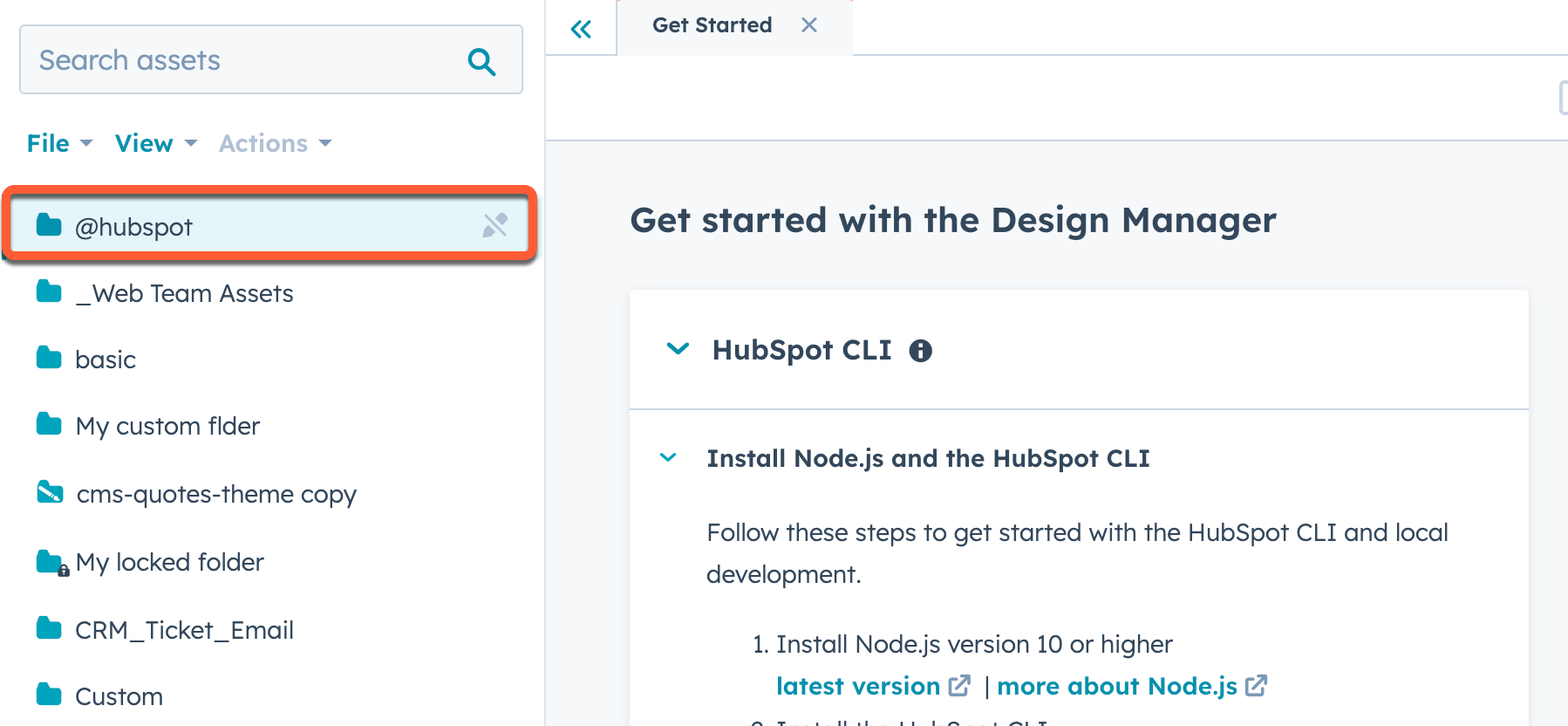 design-manager-hubspot-folder
