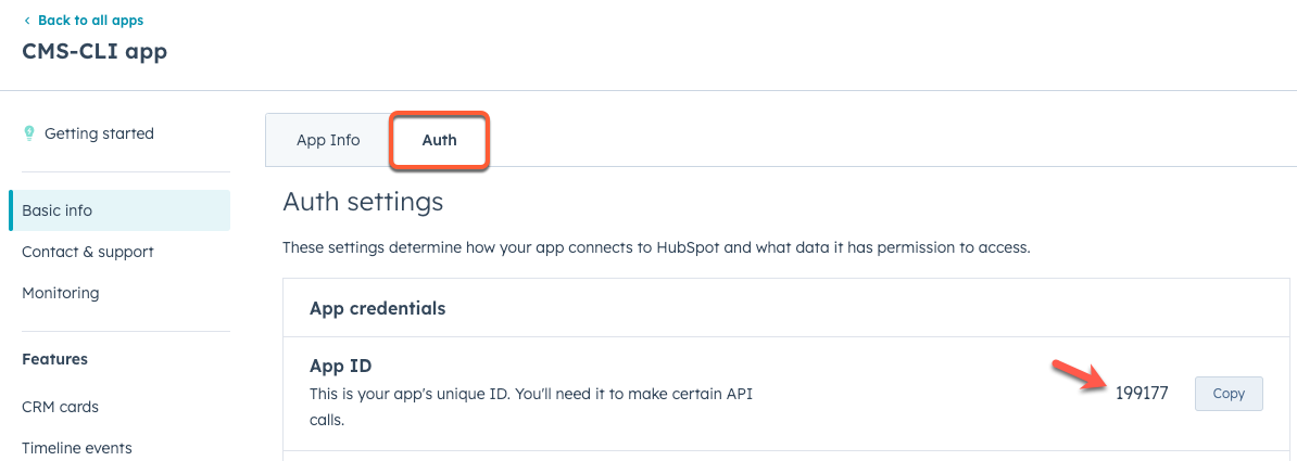 find-app-id-auth-settings
