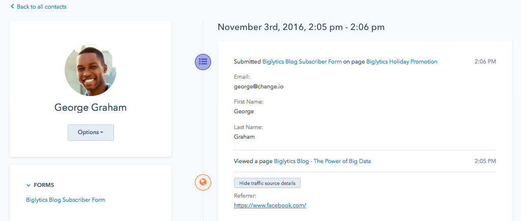 HubSpot Marketing Free tool