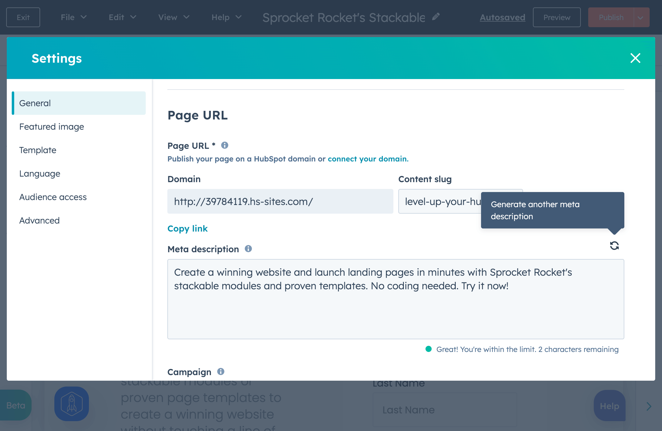 Meta Description Generator HubSpot