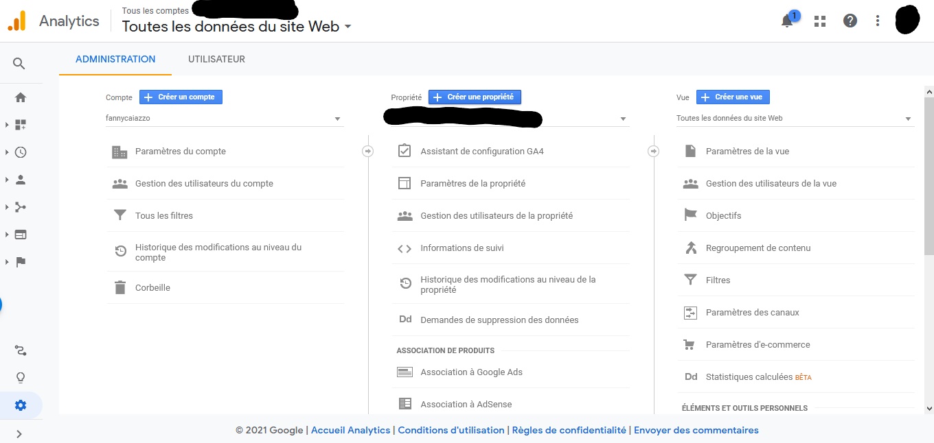 revendiquer la propriété site internet google analytics