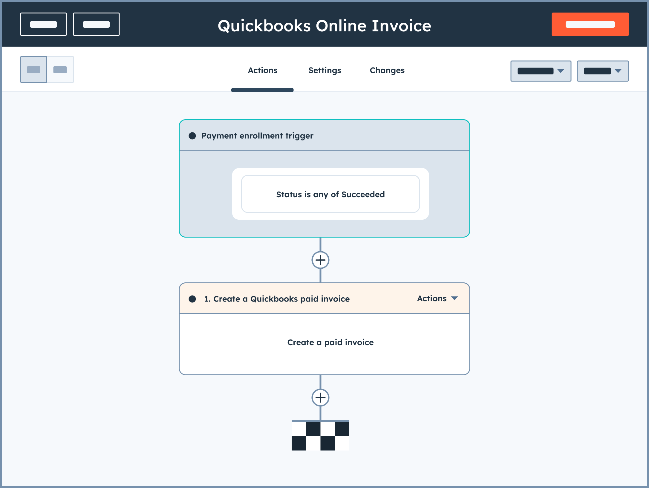 Create Quickbooks invoice with hubspot commerce hub workflows and tools