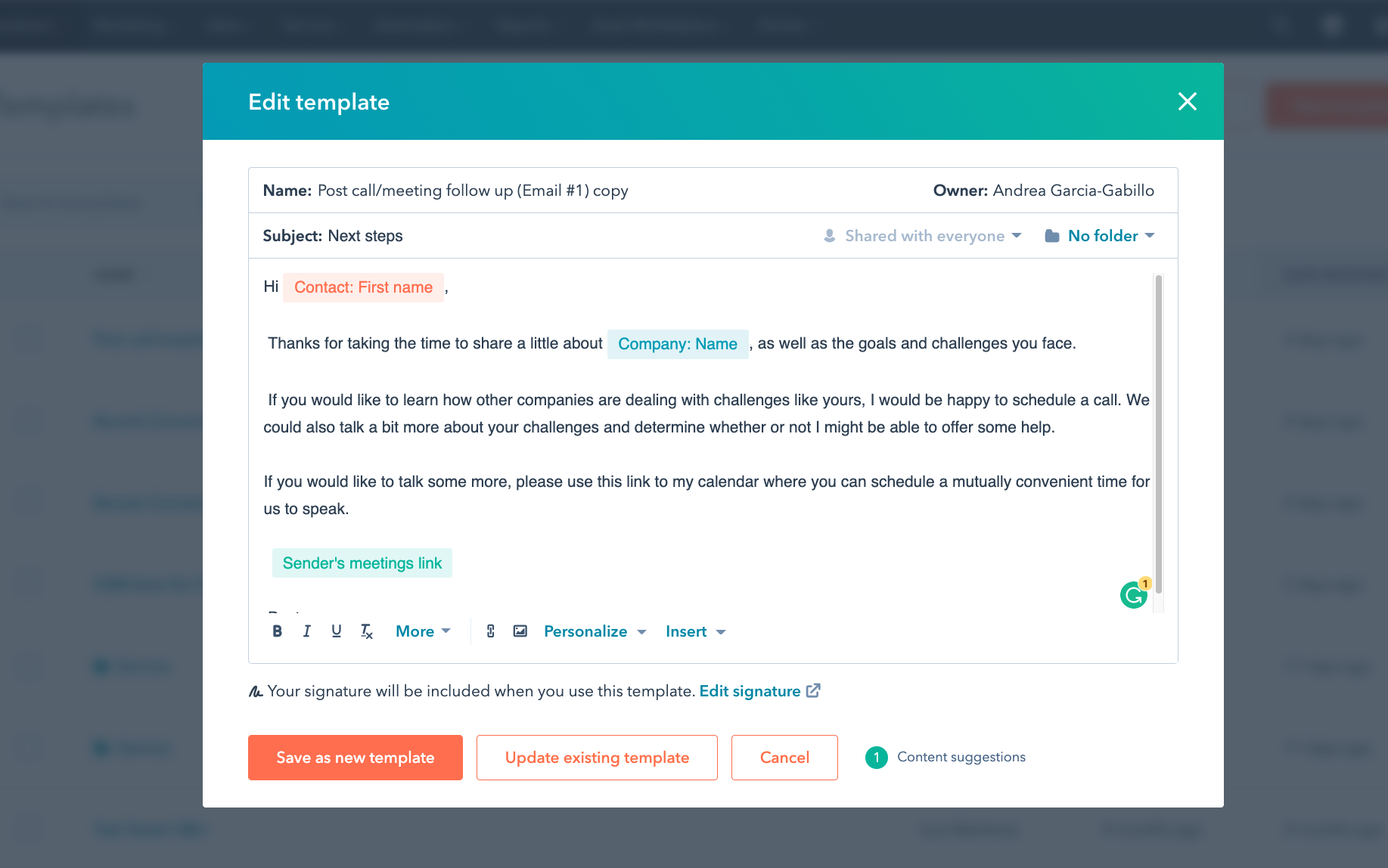 Automate emails with HubSpot's email integration.