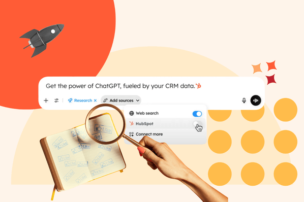 Person sucht mit dem HubSpot Connector fuer ChatGPT 