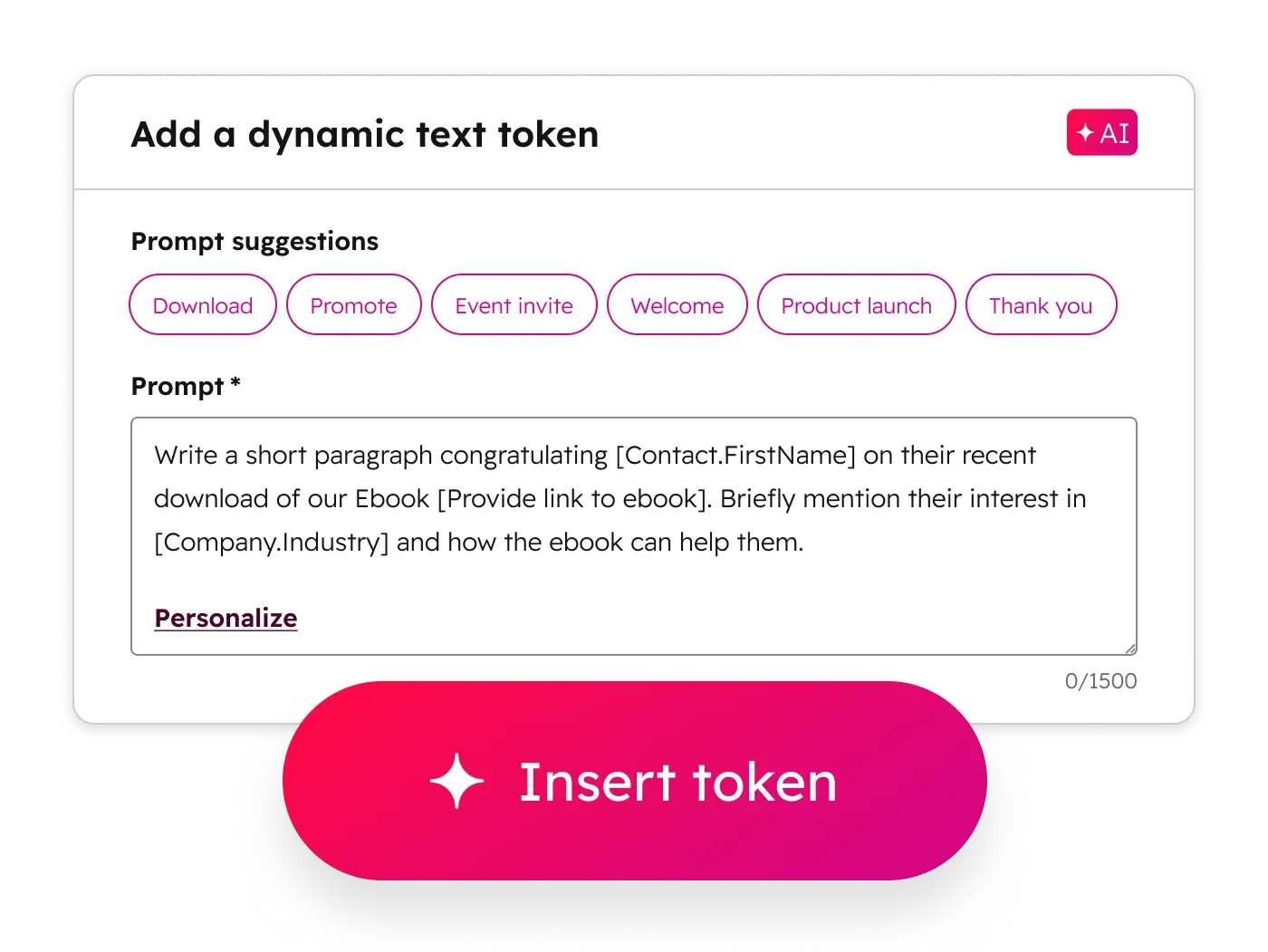 Edit Dynamic Text Token