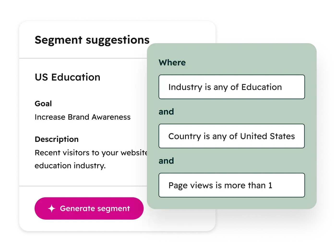 Segment Suggestions - Web Visitors