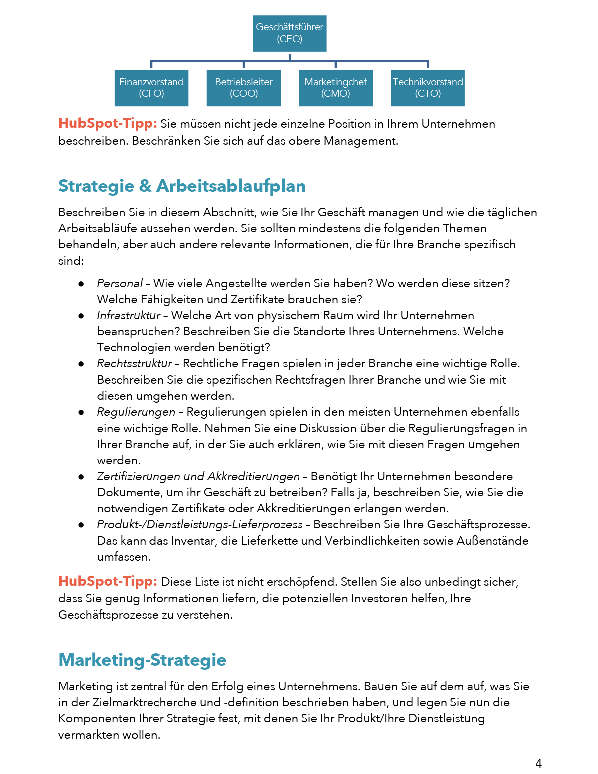 Einfacher Businessplan Vorlage Fur Pdf Word Hubspot