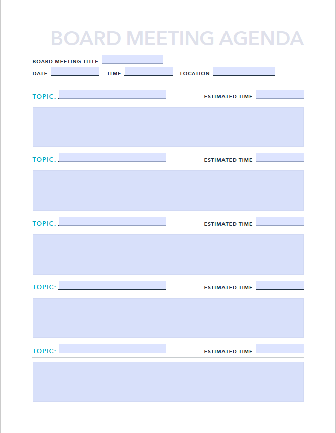 Free Meeting Agenda Template Sufferploaty