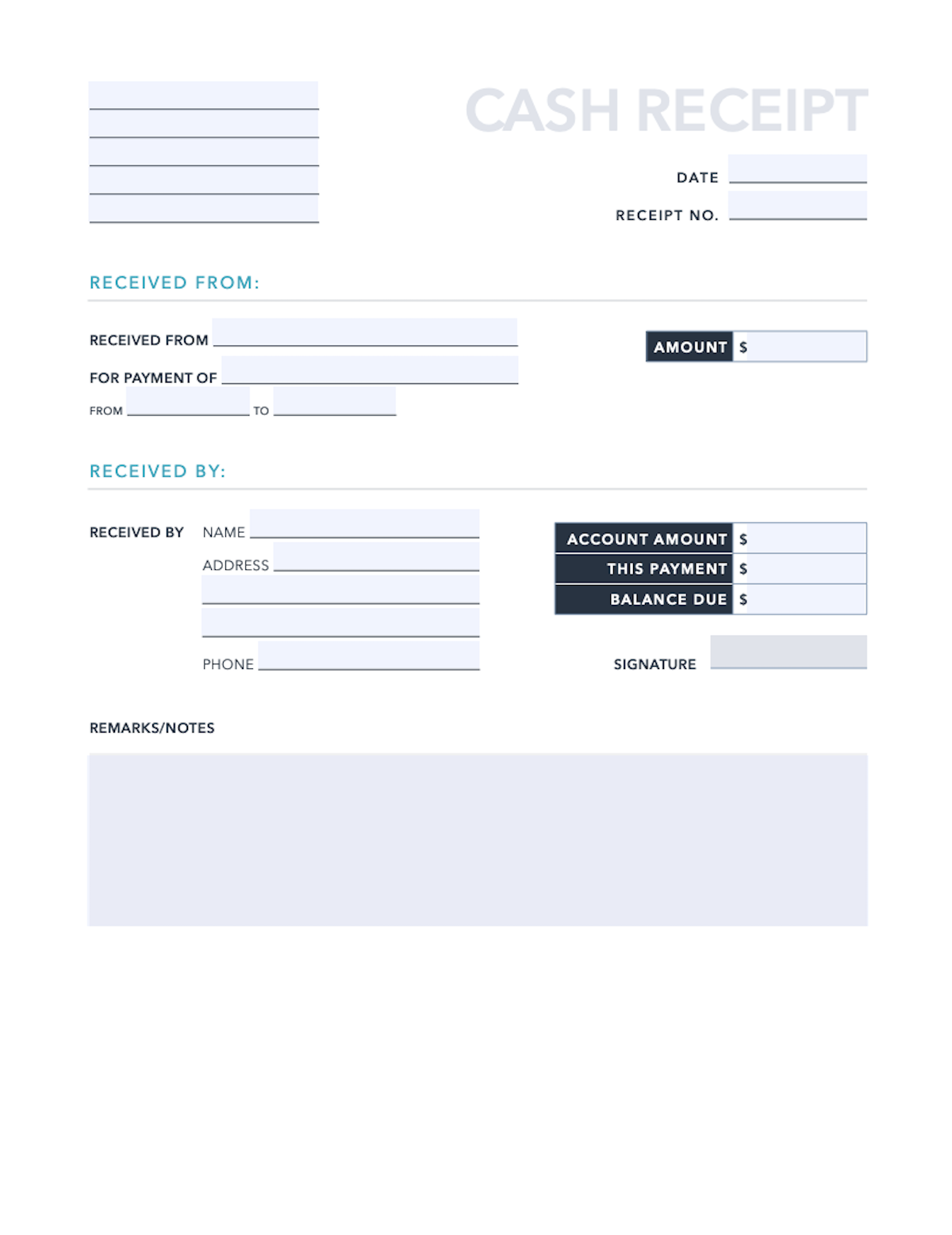 free cash receipt template for pdf excel hubspot