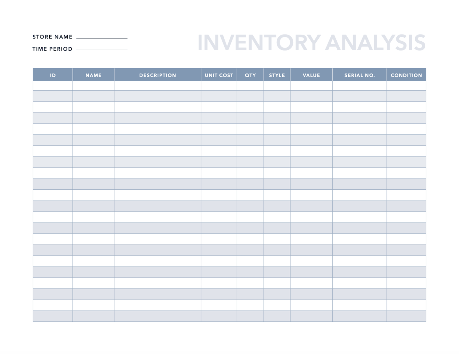 Free Inventory Template for PDF  Excel  Google Sheets  HubSpot For Check Out Report Template