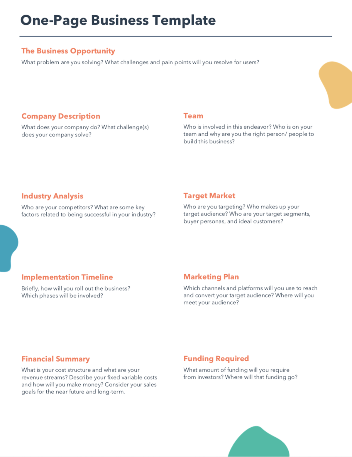 samples of simple business plan