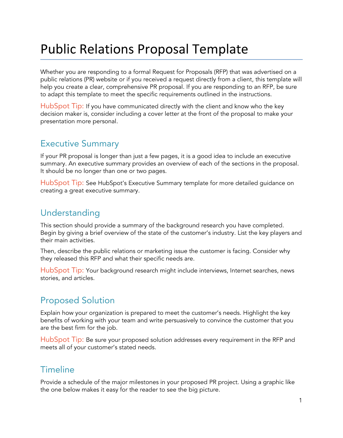 Free PR Proposal Template for PDF  Word  Google Docs  HubSpot Pertaining To Software Project Proposal Template Word