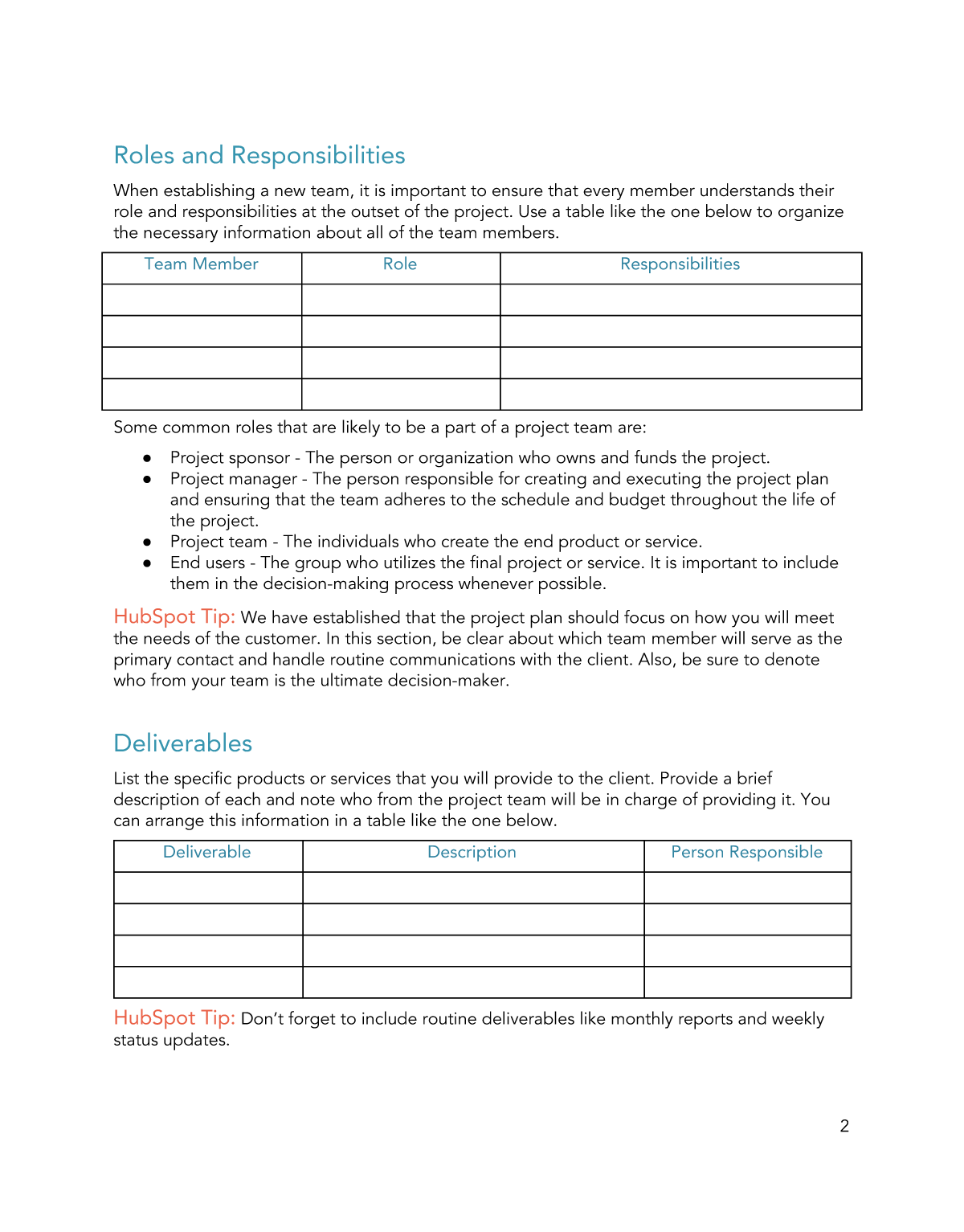Free Project Plan Template for PDF  Word  Google Docs  HubSpot Pertaining To Business Plan Template Free Word Document