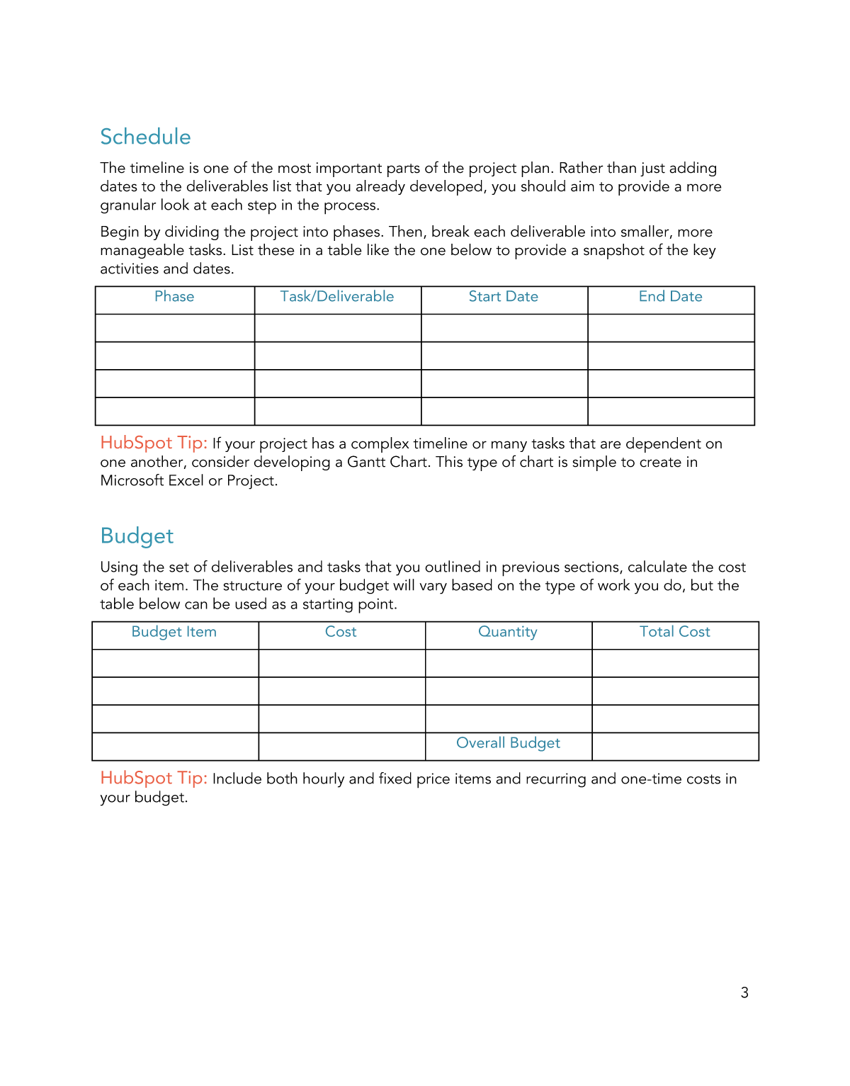 Free Project Plan Template for PDF  Word  Google Docs  HubSpot With Regard To Work Plan Template Word