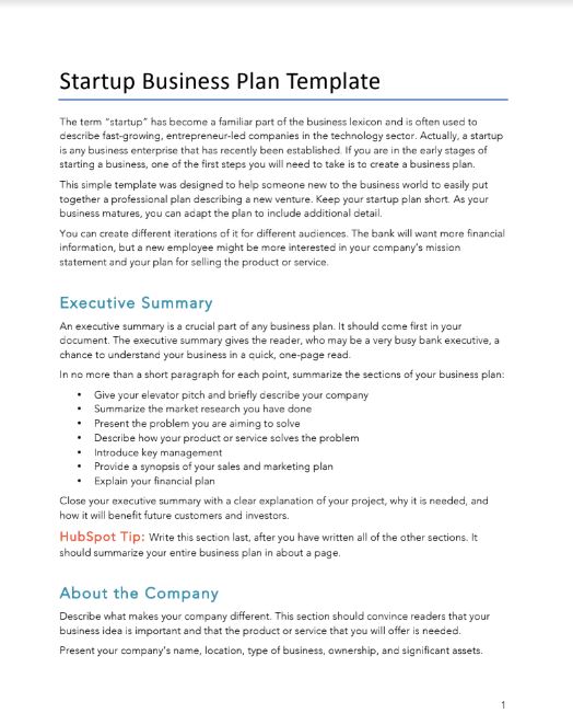 10 Free Business Plans Templates Examples HubSpot