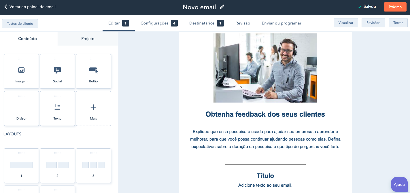 E-mail Marketing do Marketing Hub Starter - HubSpot 