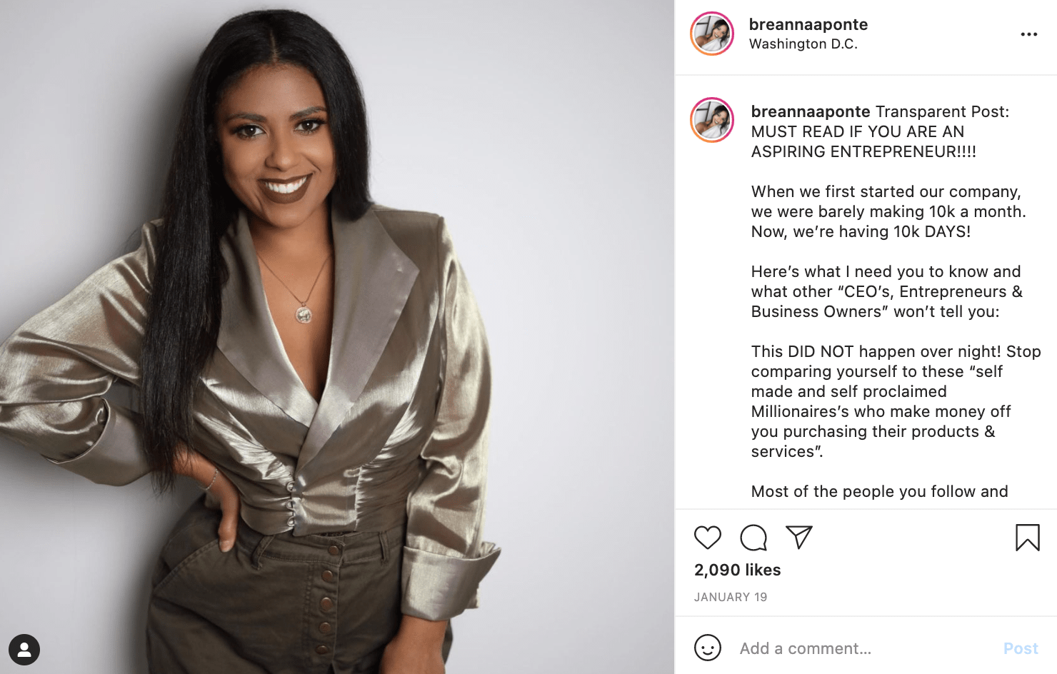 breanna ponte example of social media strategy for black-owned business