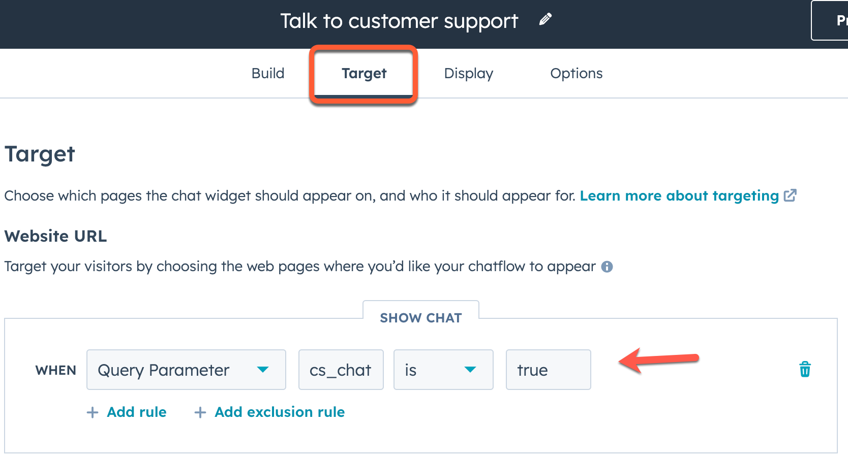 conversations-target-rule