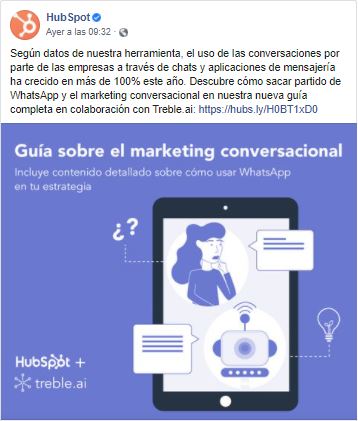 Enlace en la página de empresa de HubSpot
