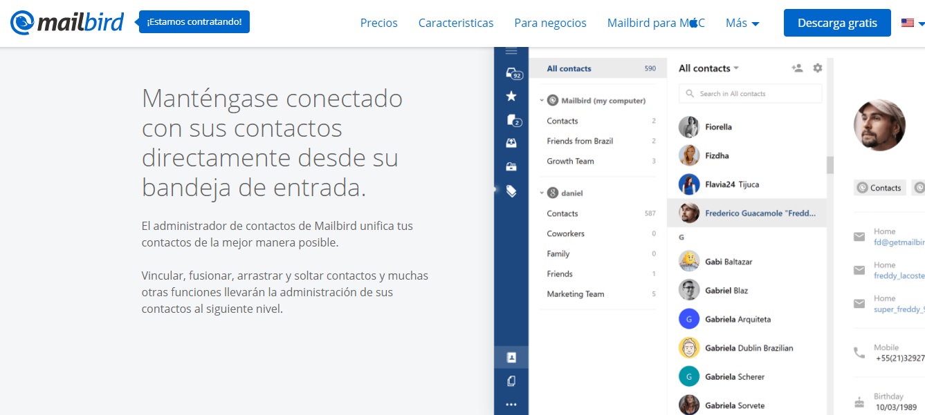 Ejemplo de herramienta para bandeja compartida: mailbird